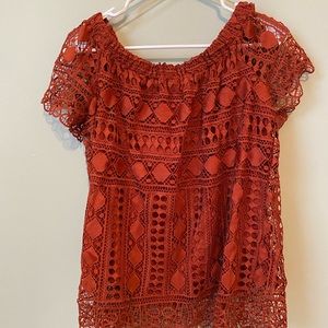 Off the Shoulder Lace Blouse